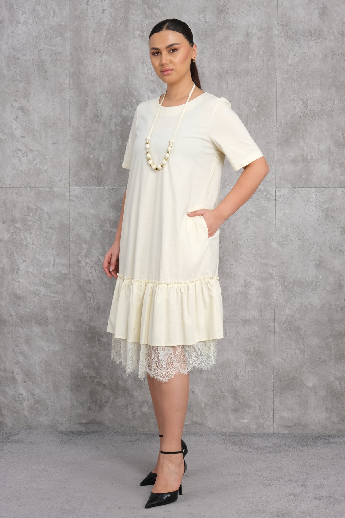 Plus Size Dress-Yellow