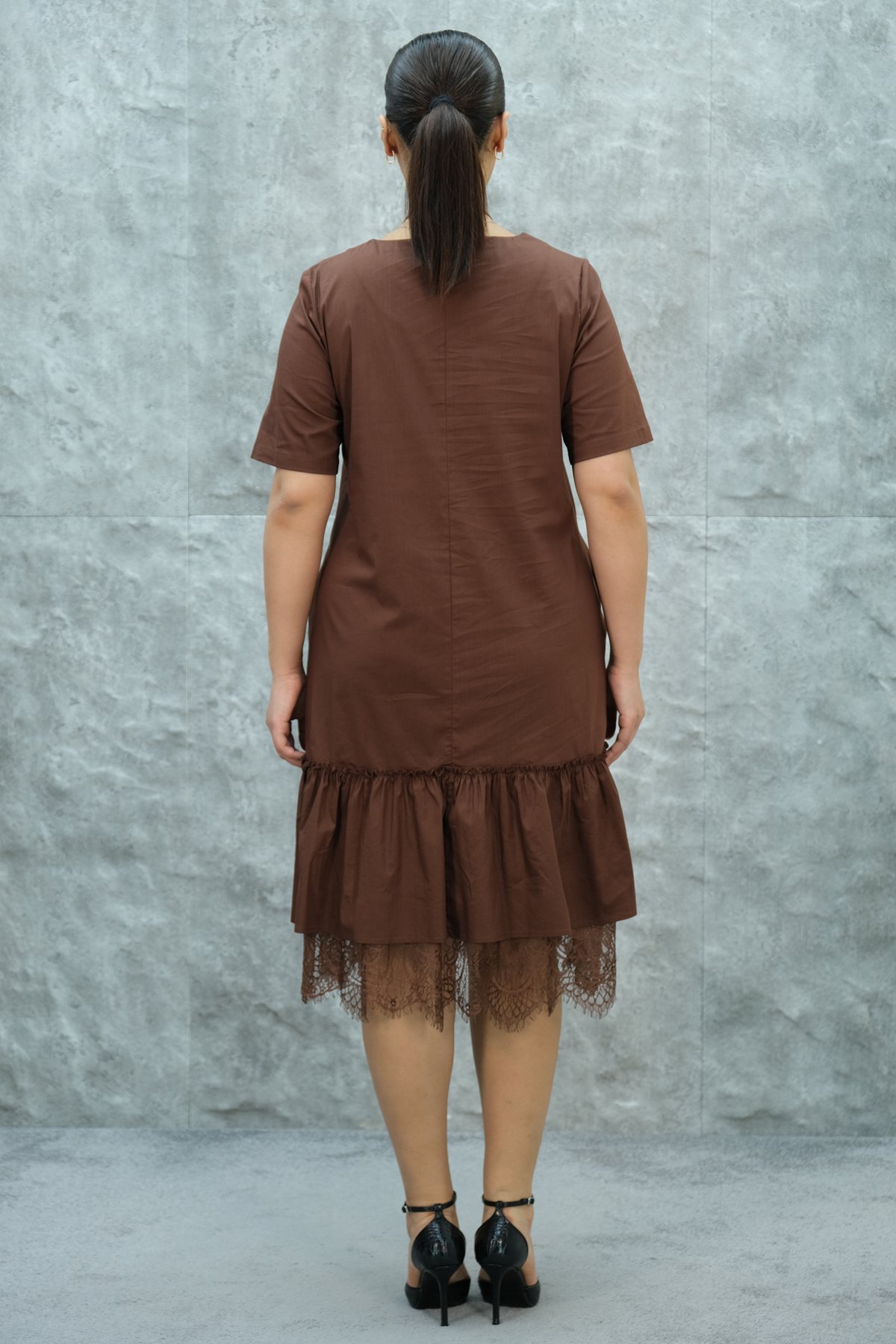 Super Plus Size Dress-Brown