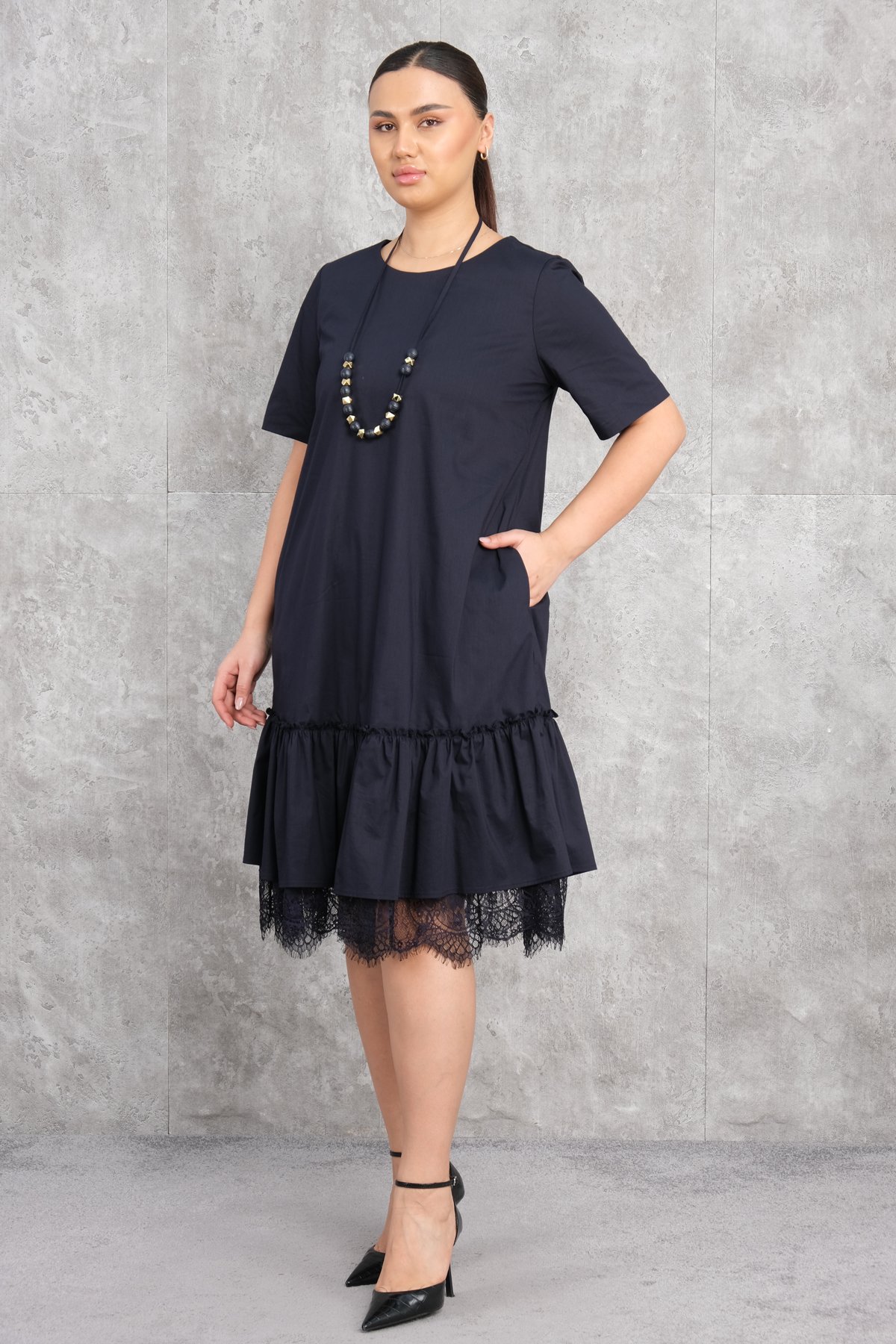 Super Plus Size Dress-Dark Blue