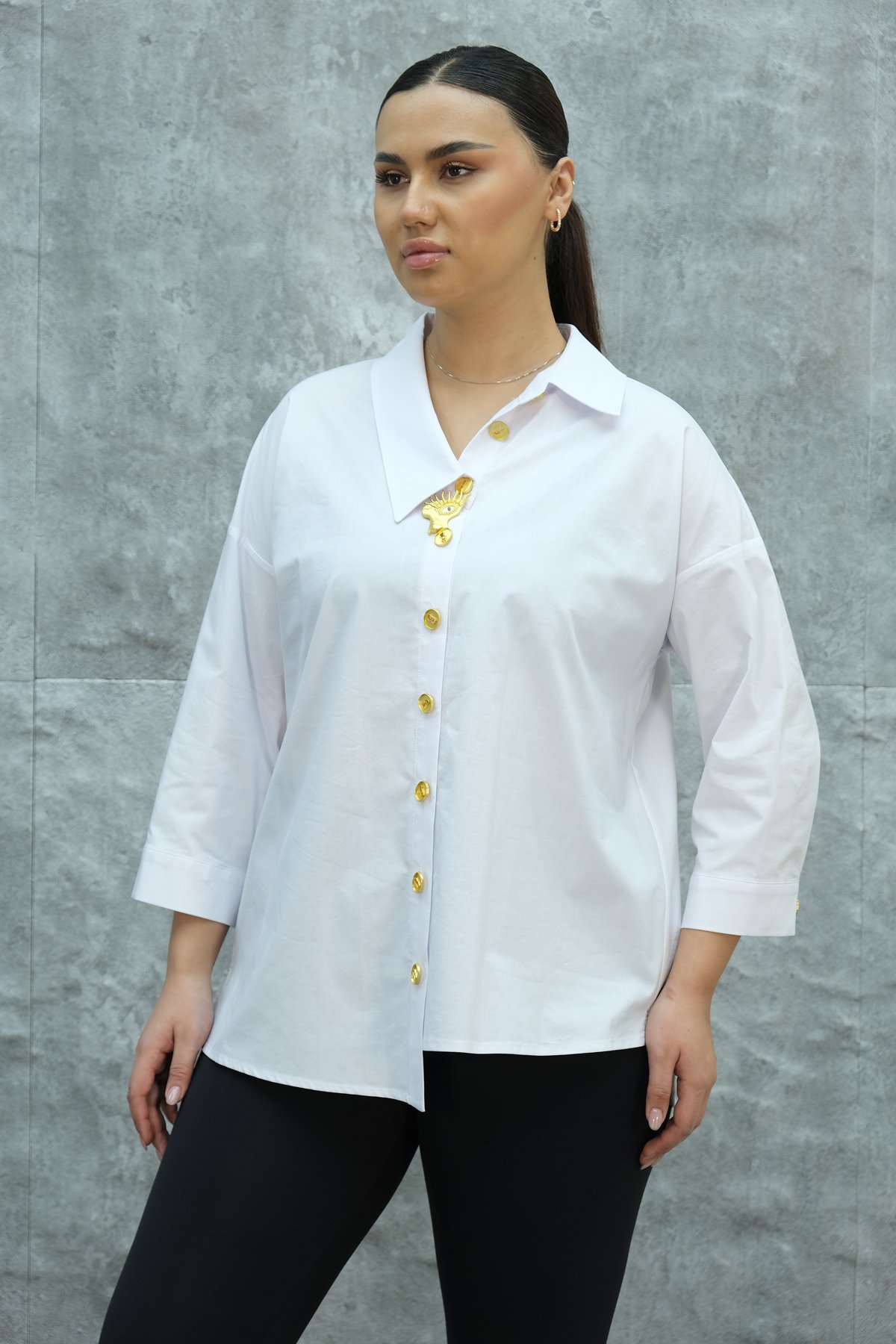 Plus Size Shirt-White