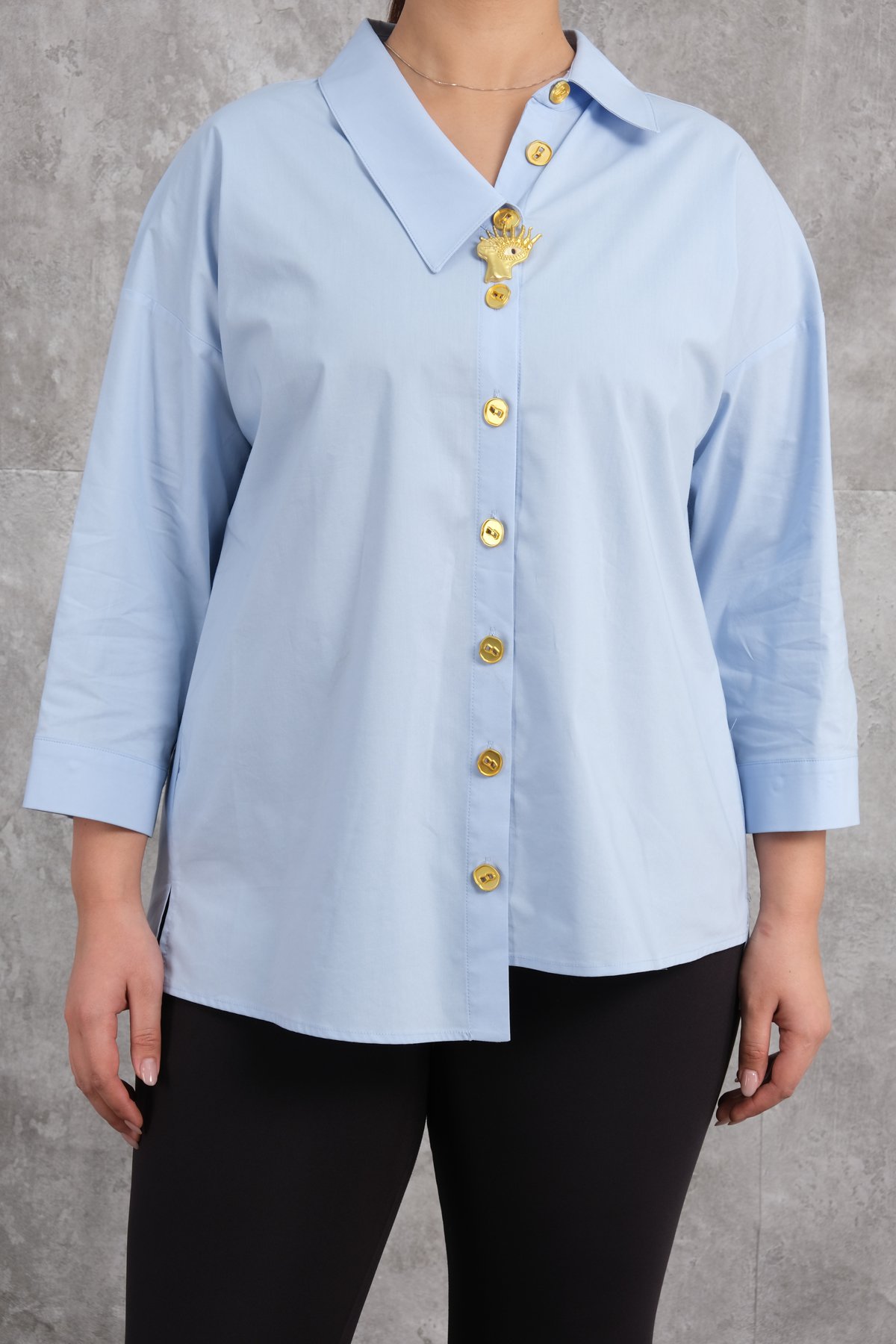 Plus Size Shirt-Blue