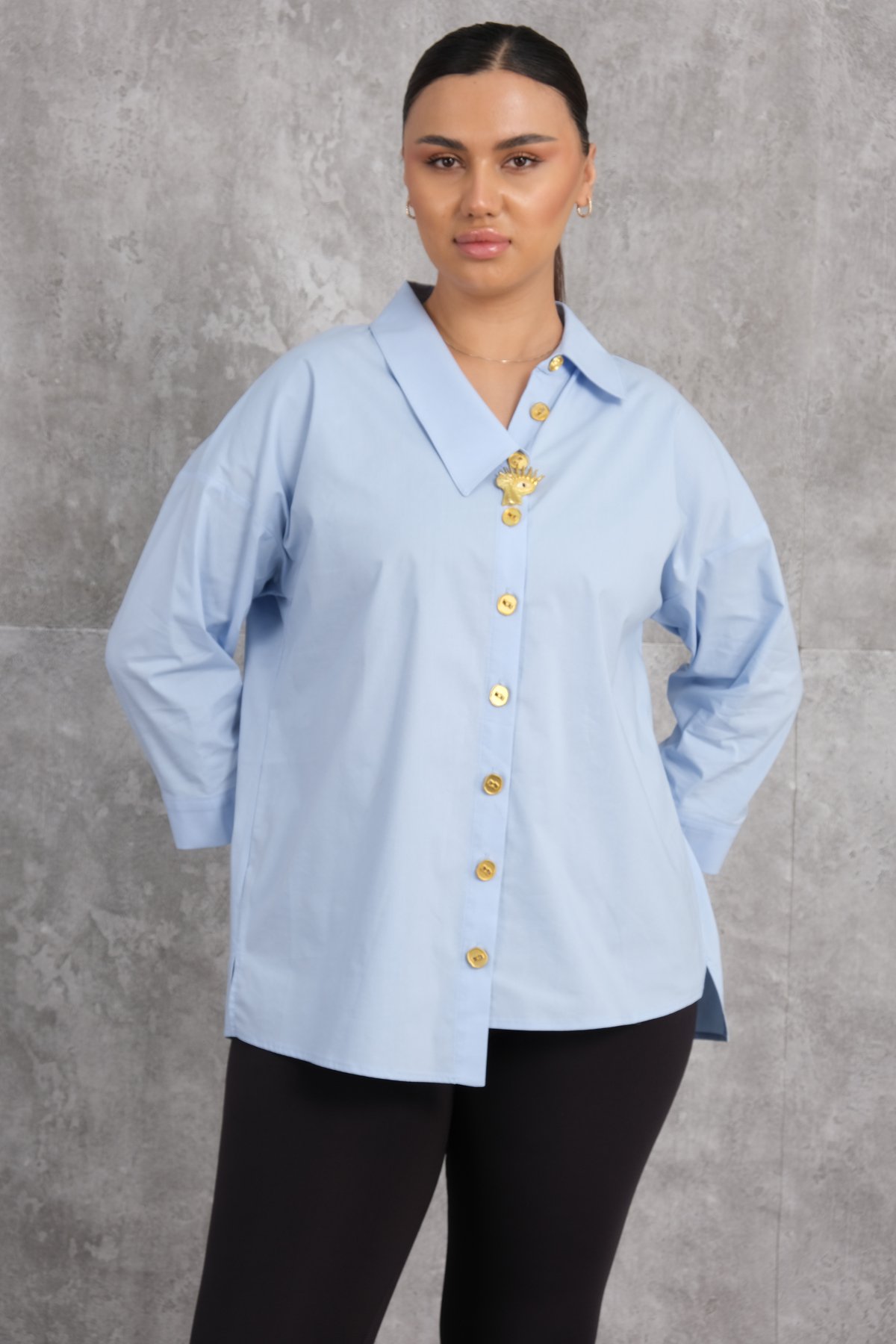 Super Plus Size Shirt-Blue