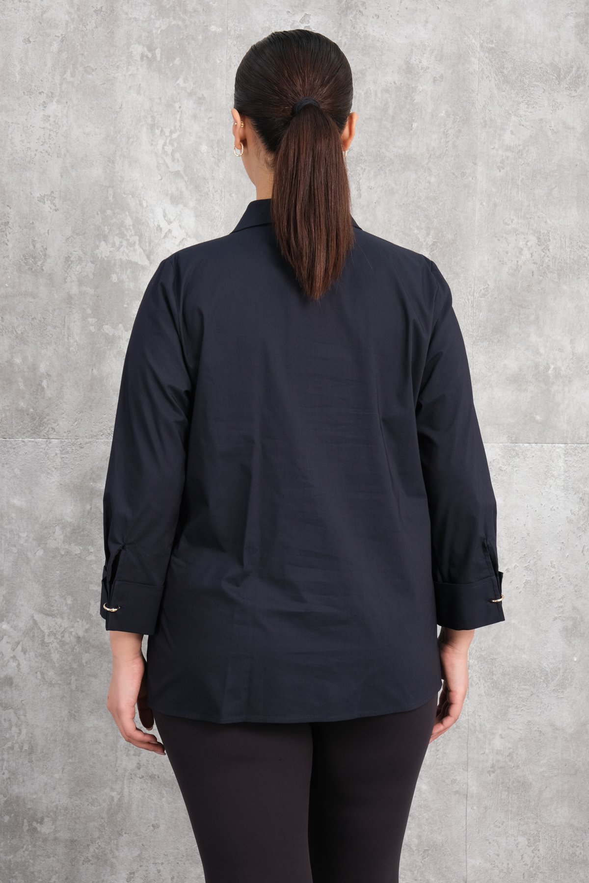 Plus Size Shirt-Dark Blue
