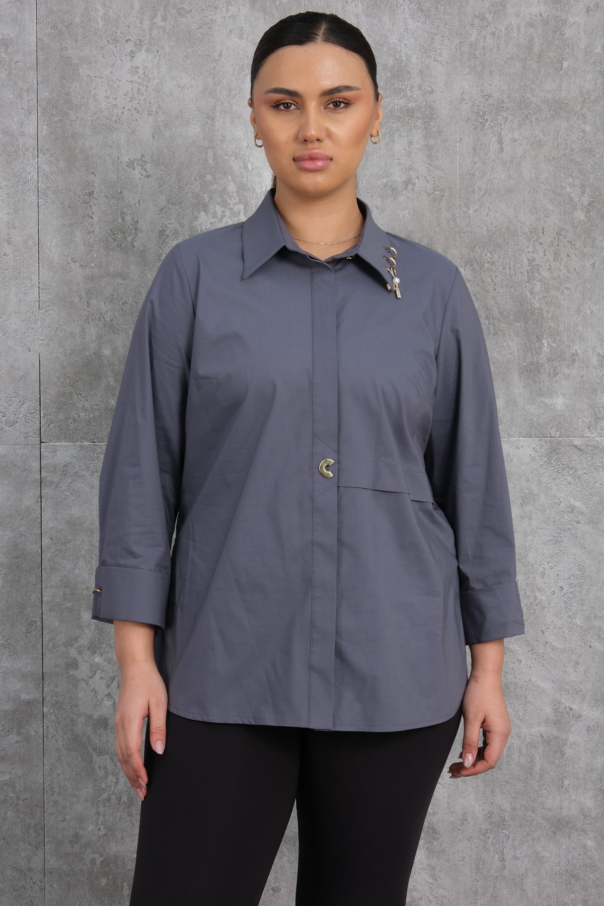 Super Plus Size Shirt-Grey