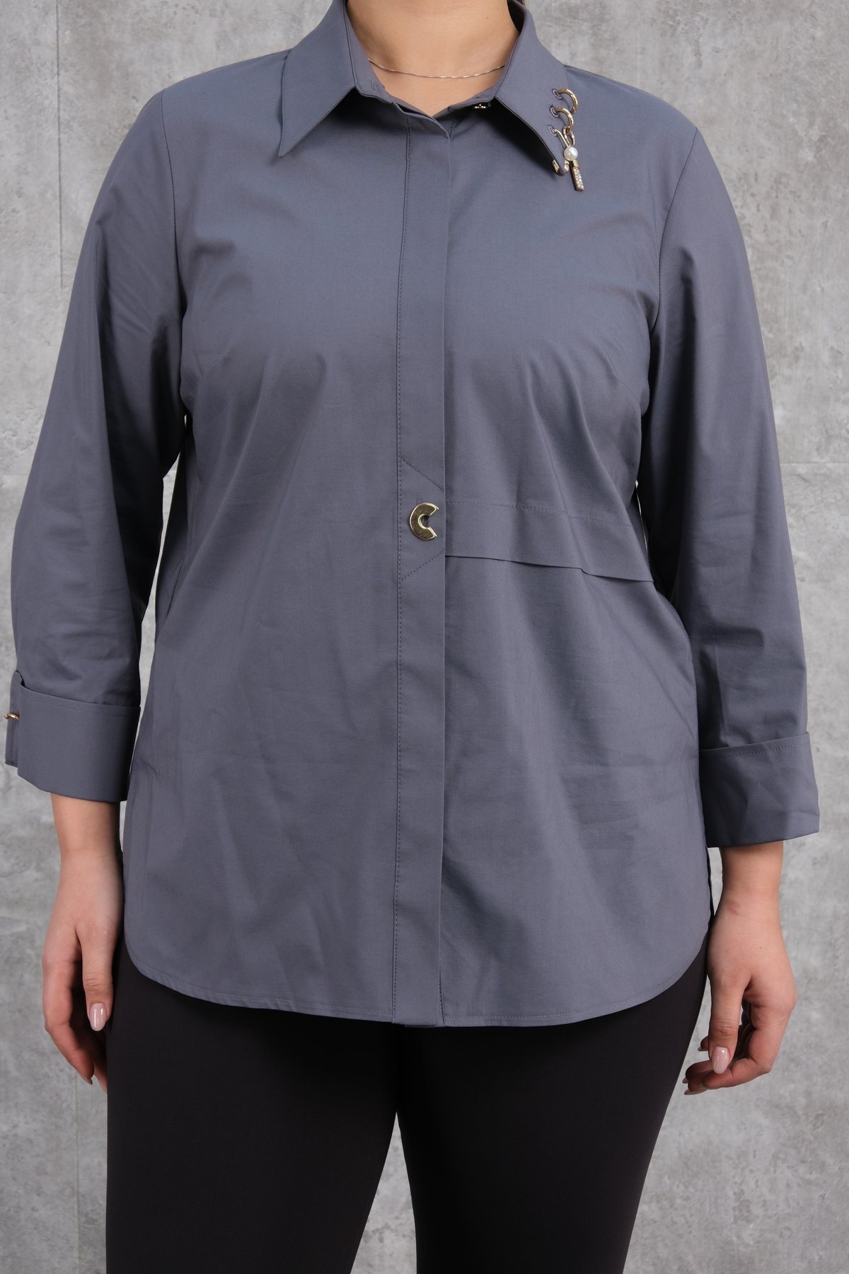 Super Plus Size Shirt-Grey