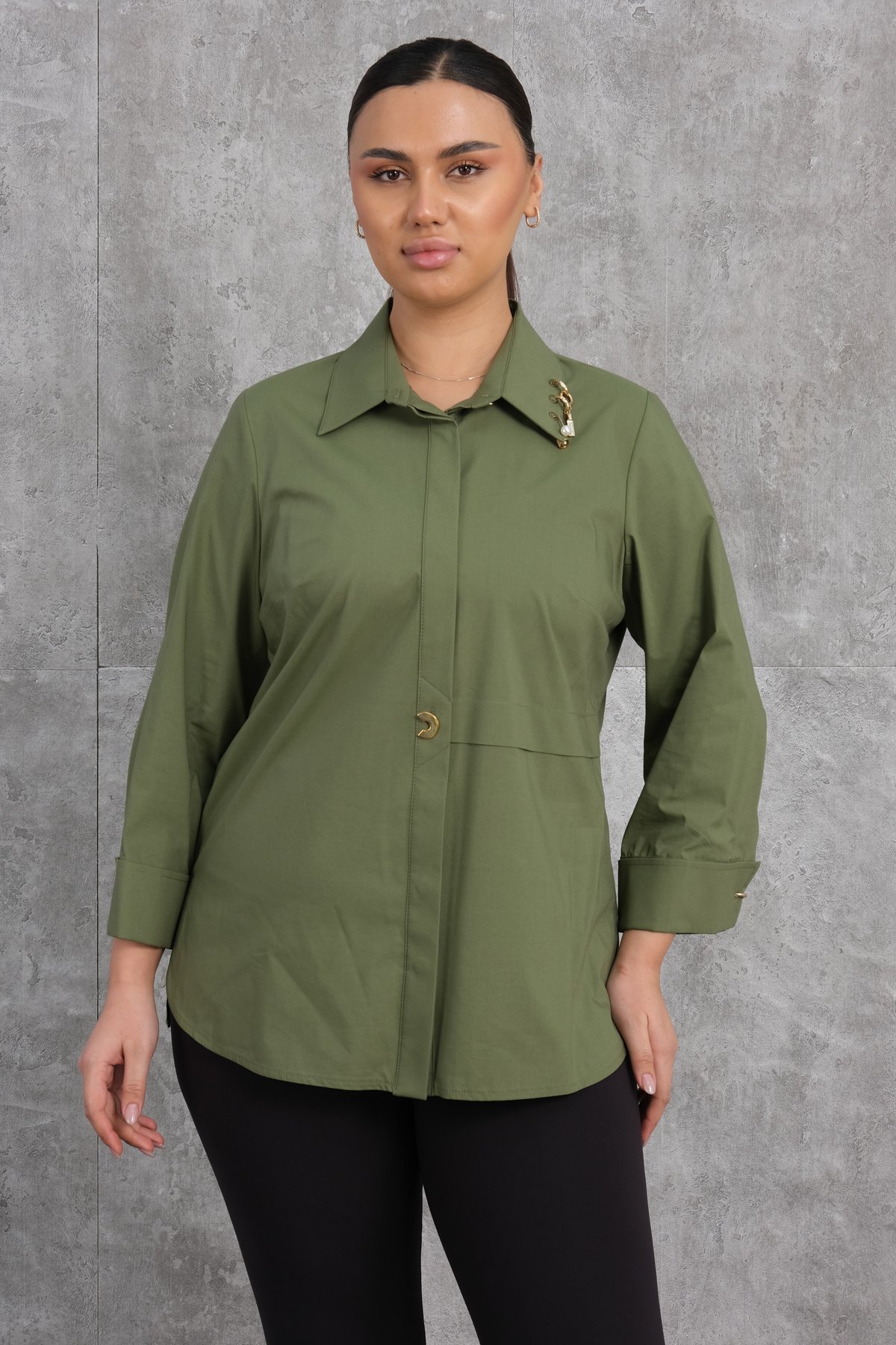Plus Size Shirt-Khaki