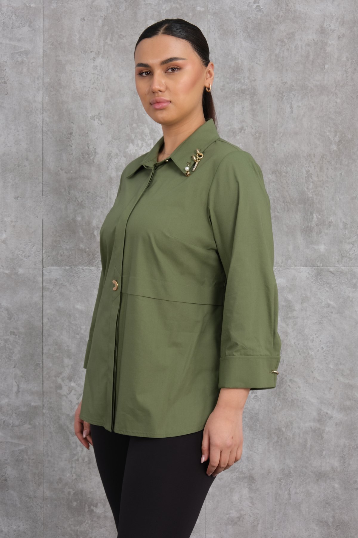 Plus Size Shirt-Khaki