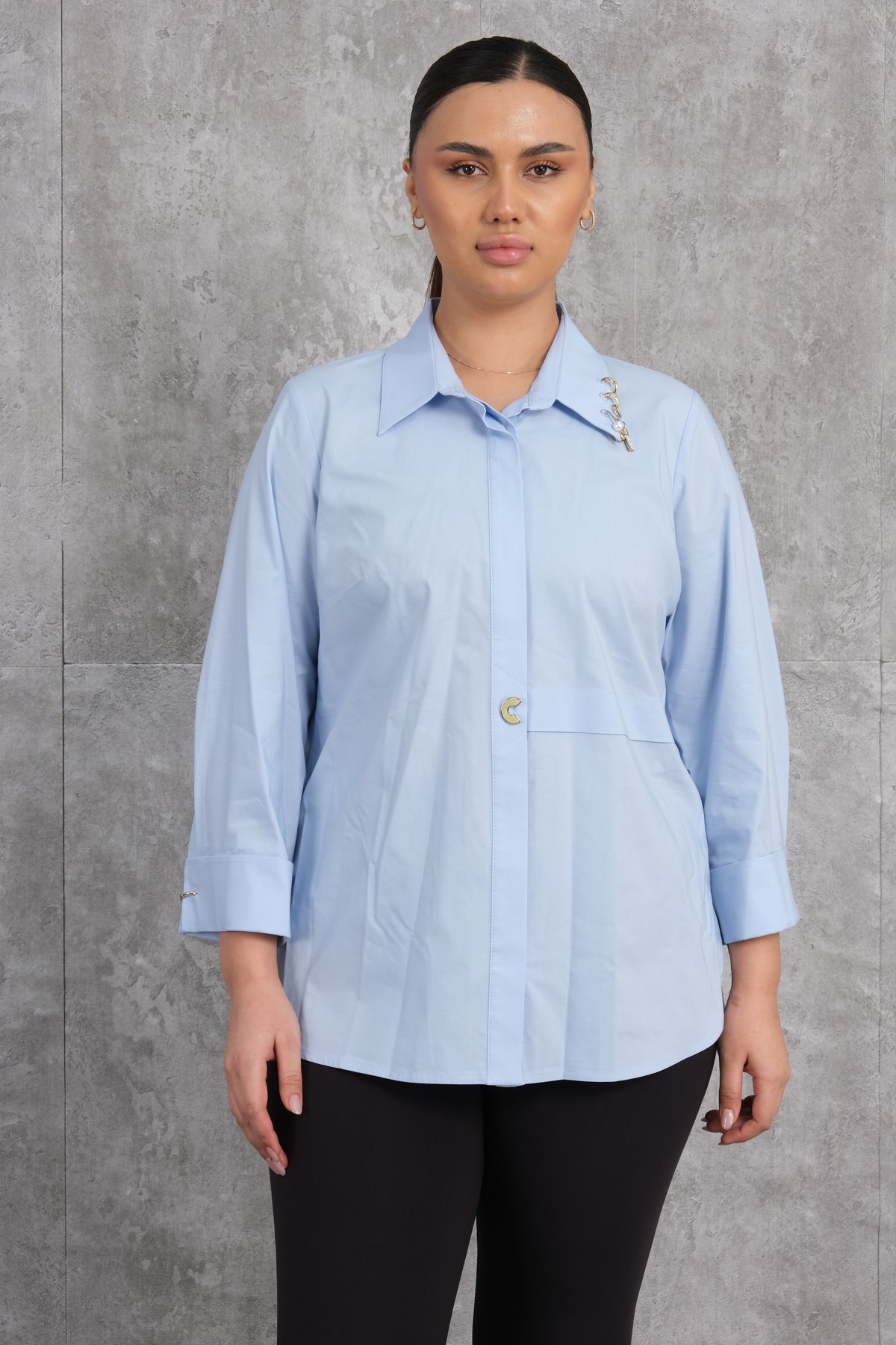 Plus Size Shirt-Blue