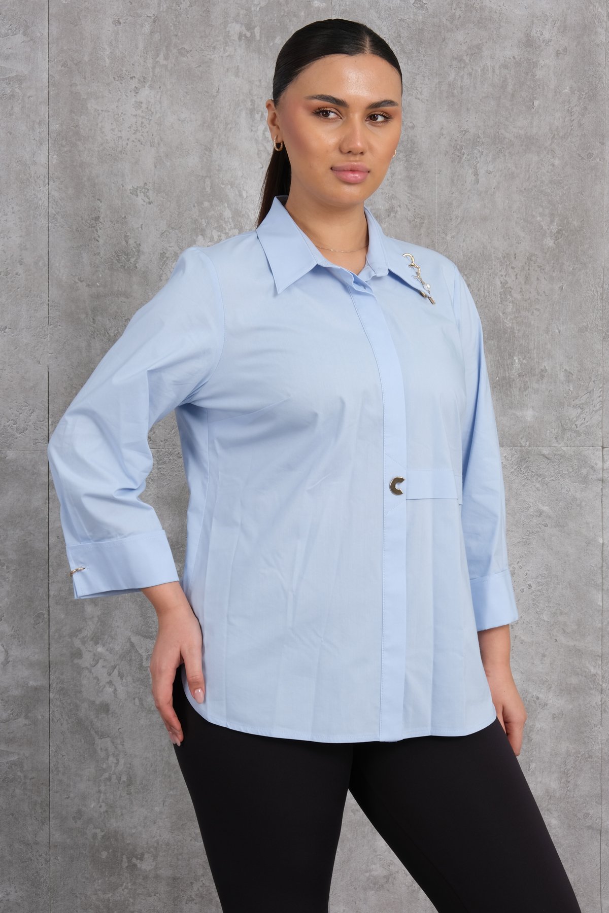 Plus Size Shirt-Blue