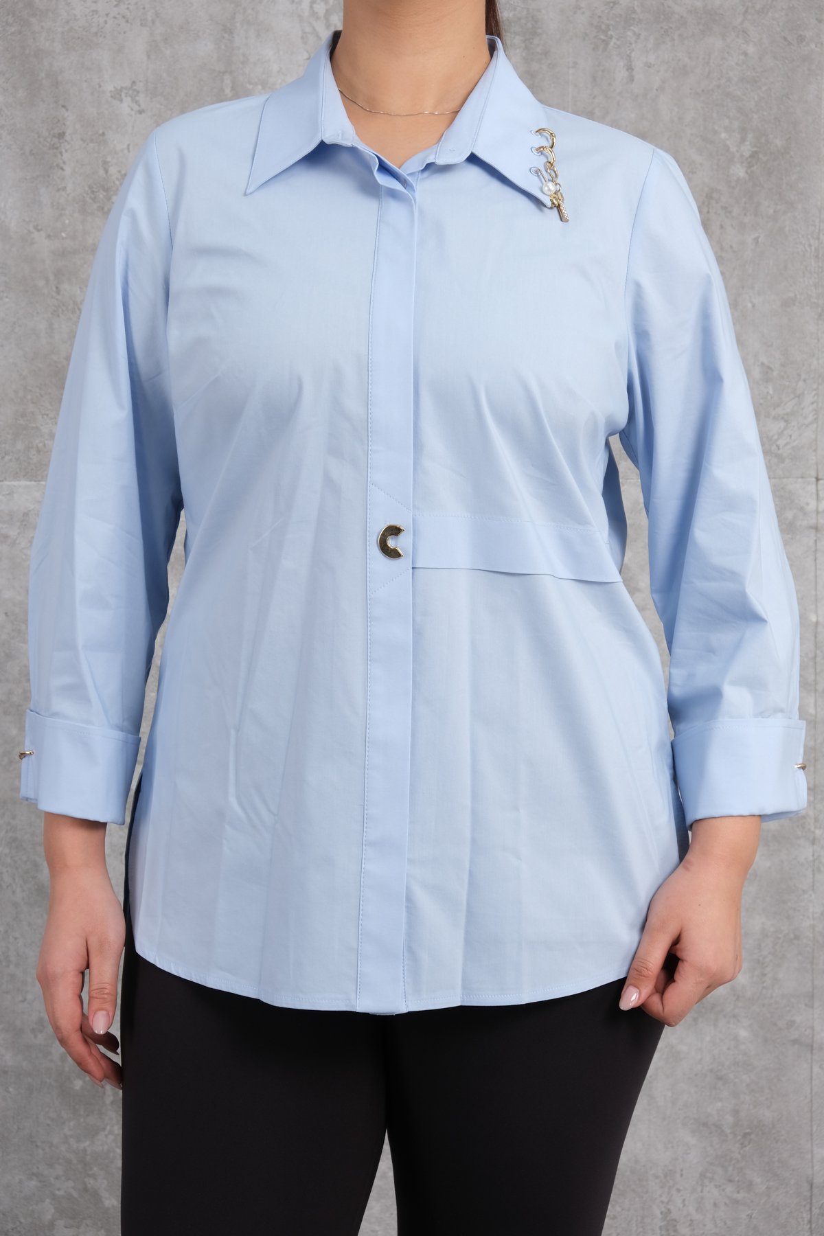 Plus Size Shirt-Blue