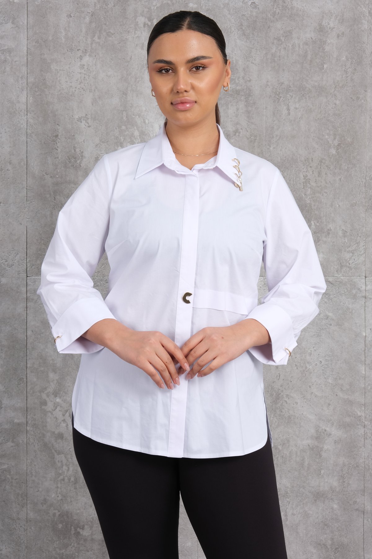 Plus Size Shirt-White