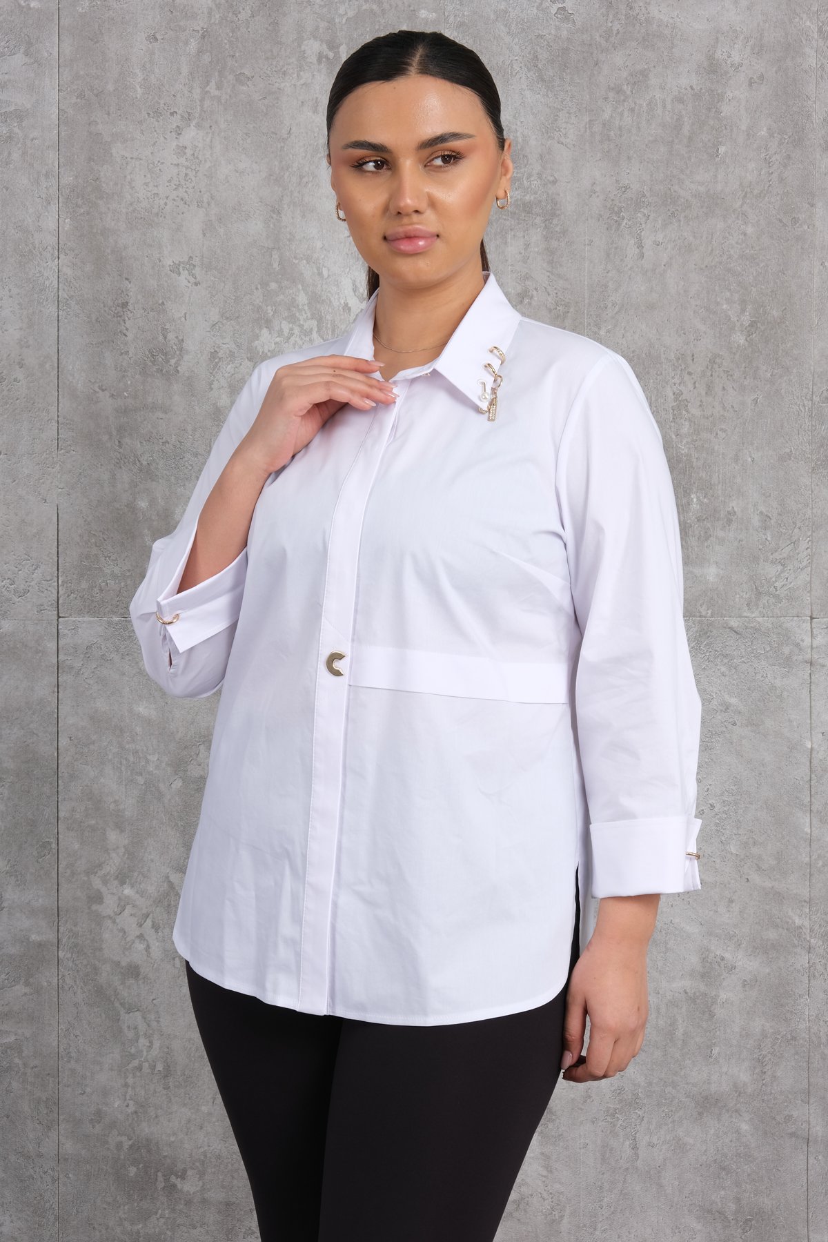 Plus Size Shirt-White