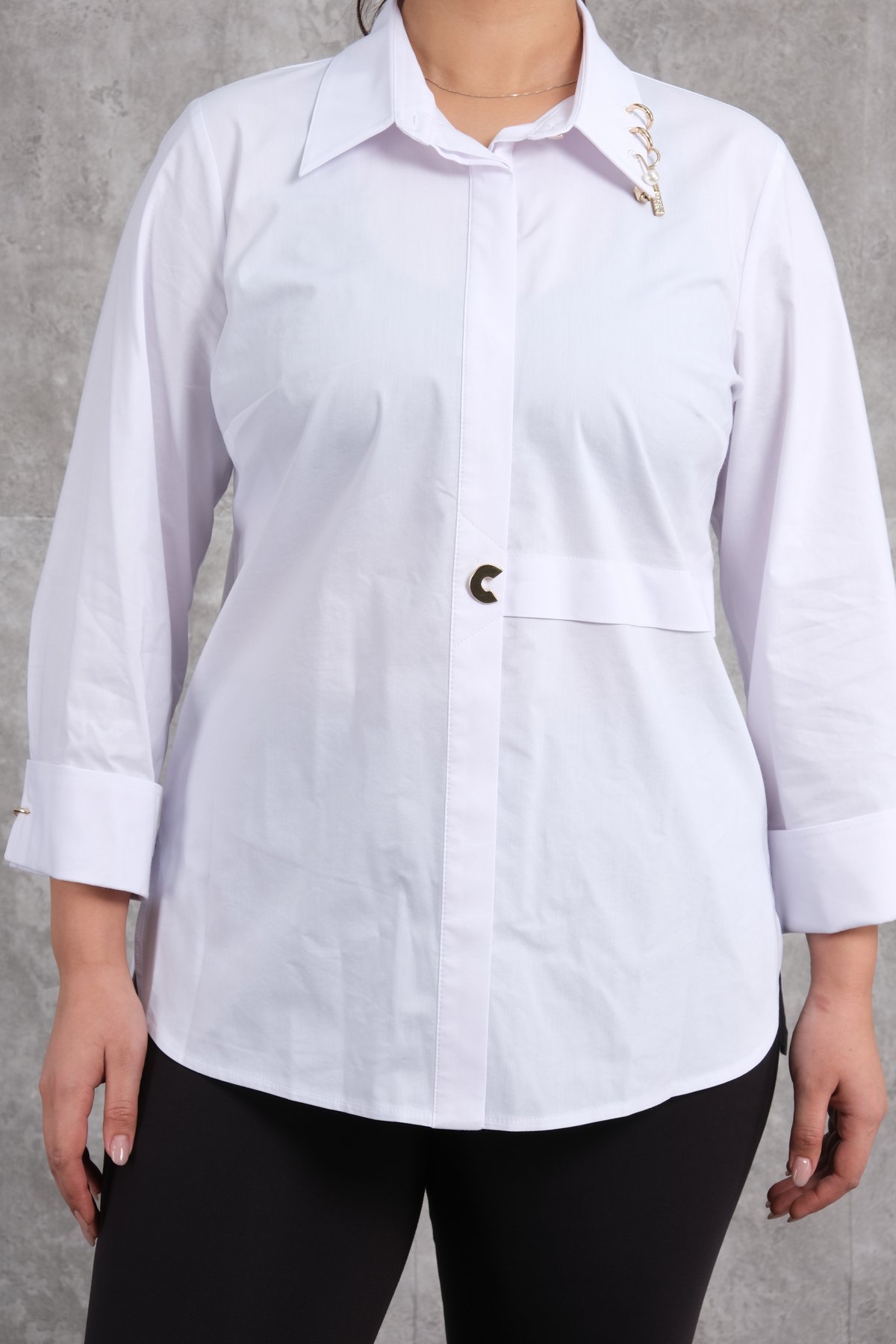 Plus Size Shirt-White