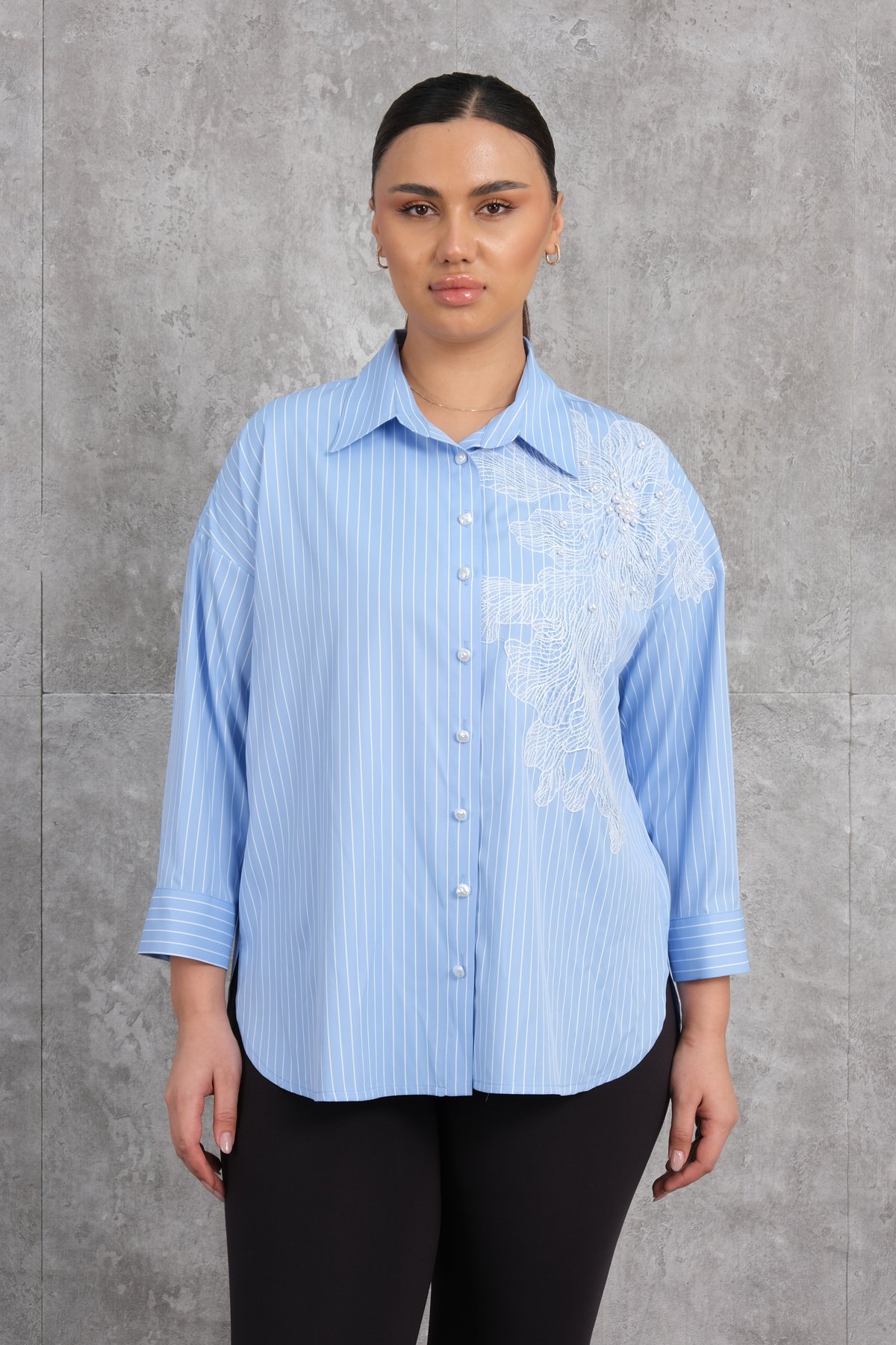 Plus Size Shirt-Blue