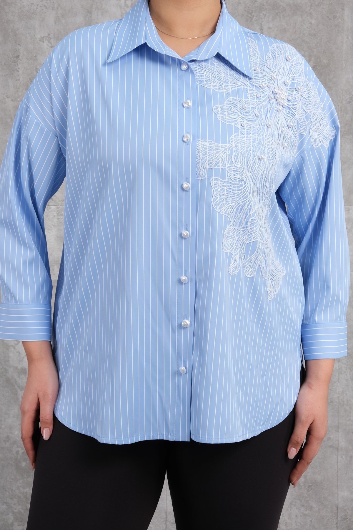 Plus Size Shirt-Blue