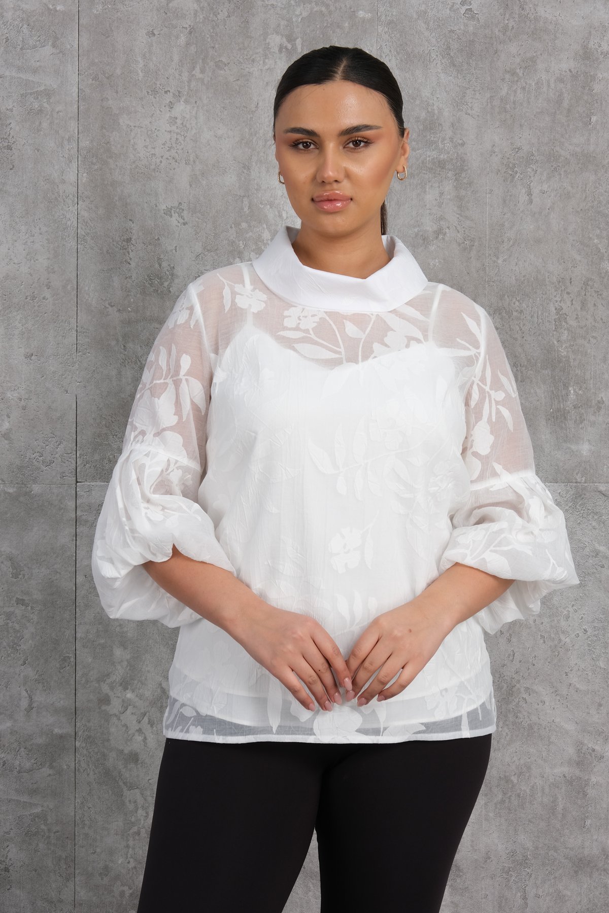 Plus Size Blouse-White