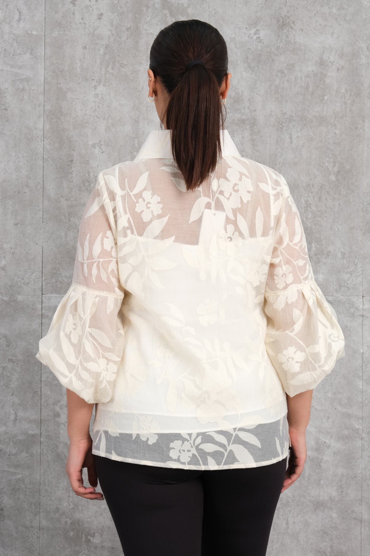 Plus Size Blouse-Beige