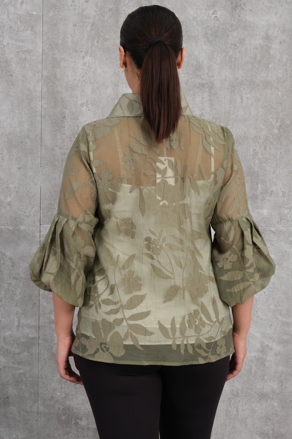 Plus Size Blouse-Khaki