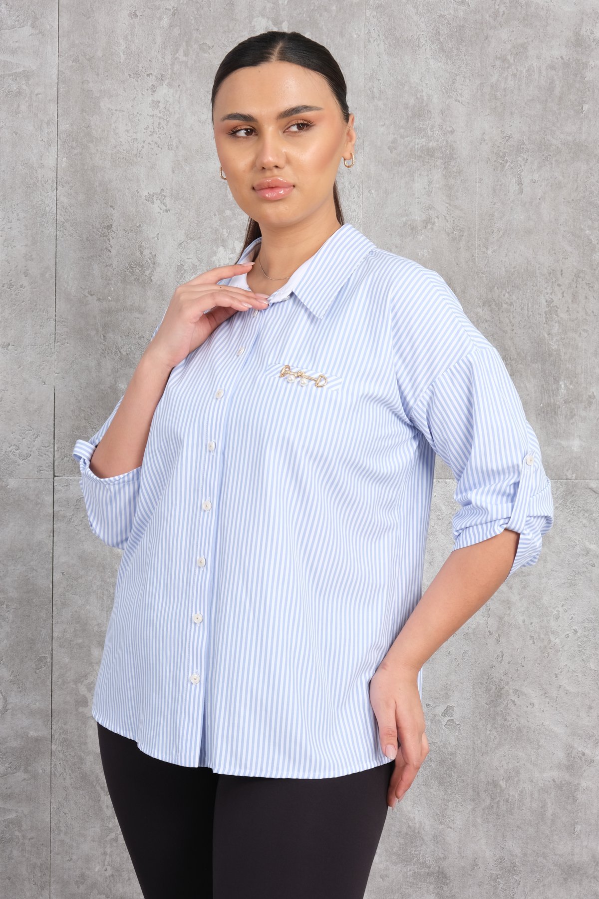Plus Size Shirt-Blue