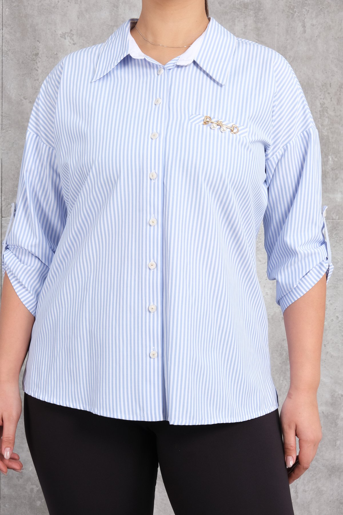 Plus Size Shirt-Blue