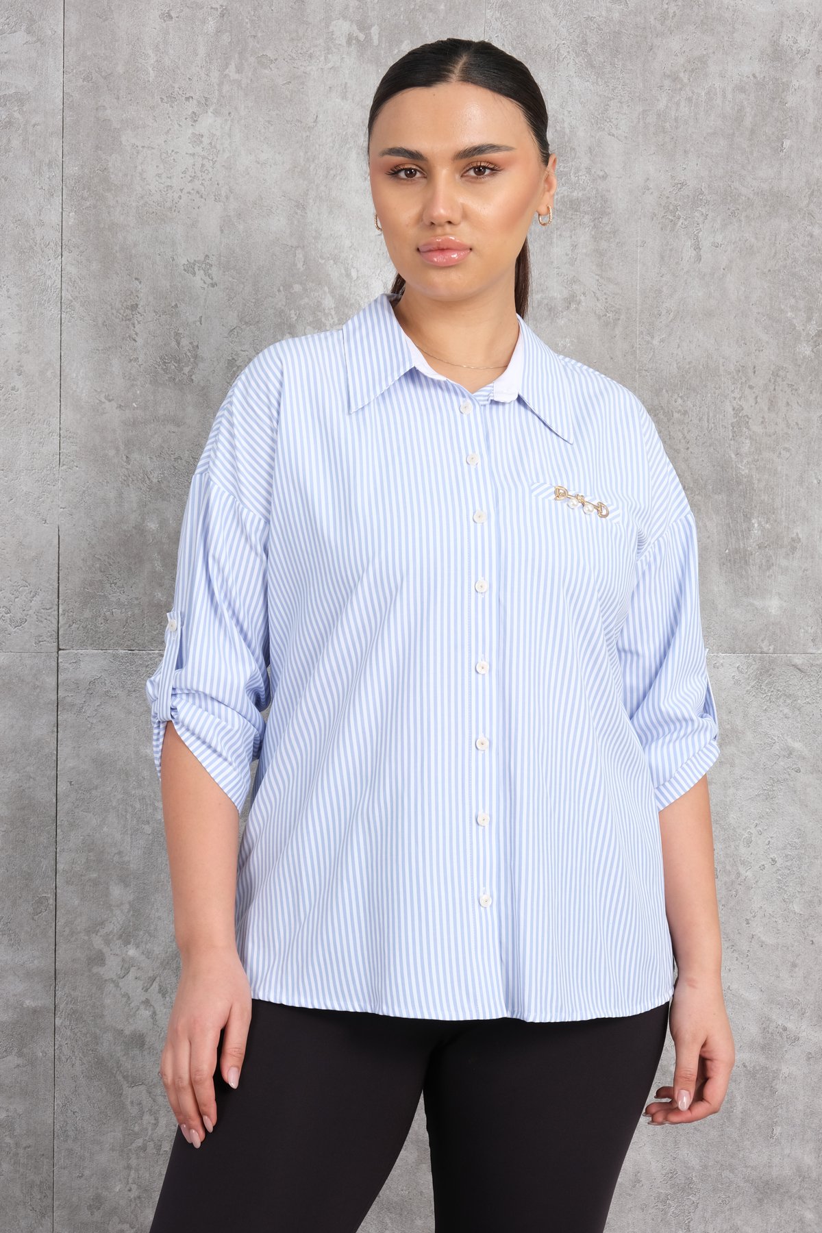 Super Plus Size Shirt-Blue