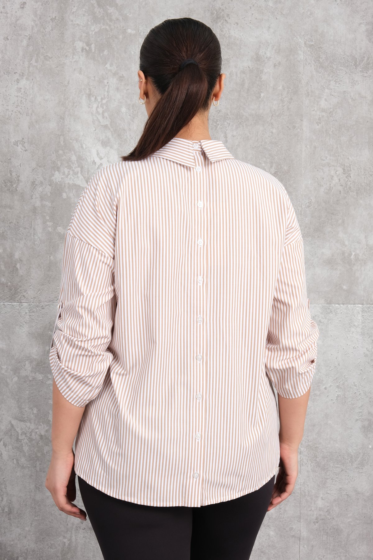Super Plus Size Shirt-Brown