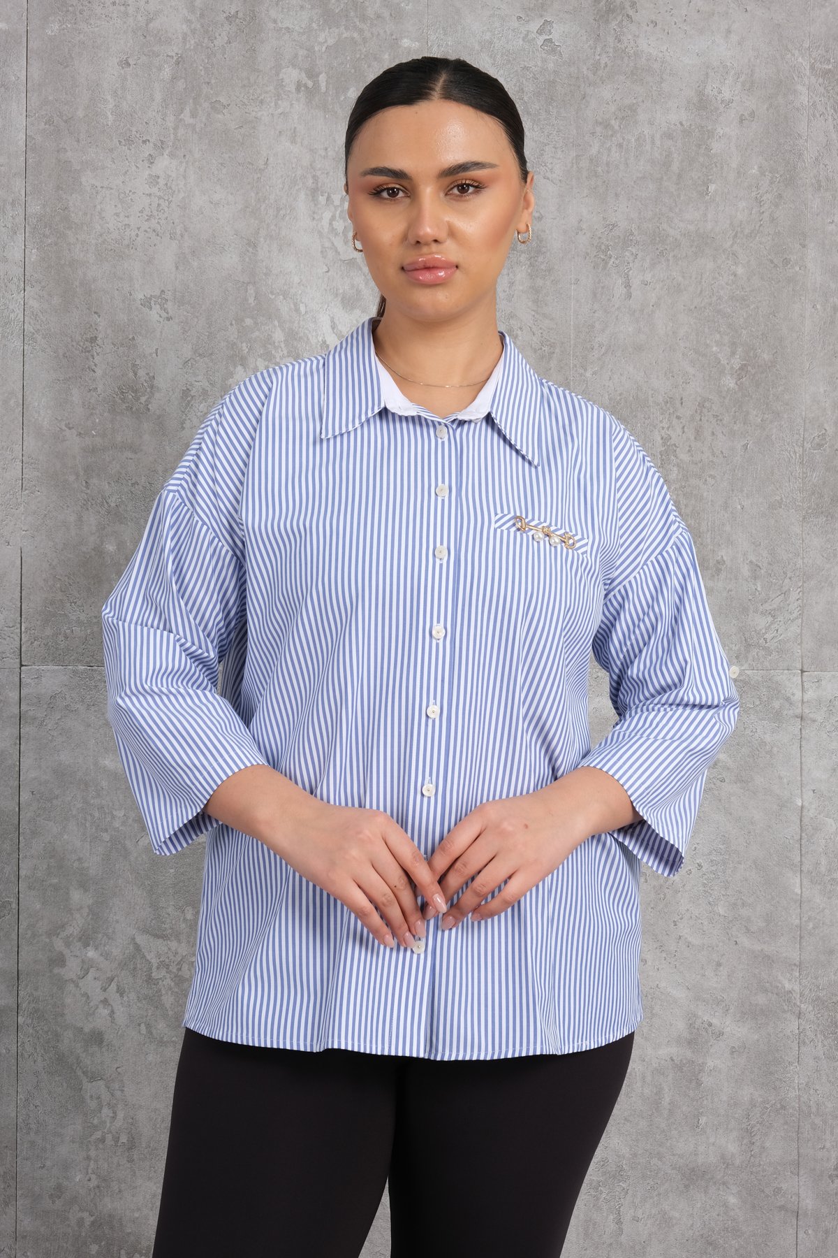 Plus Size Shirt-Dark Blue