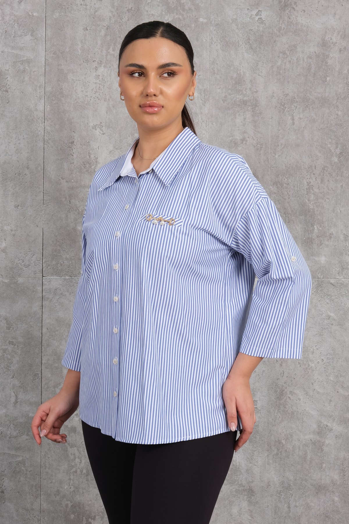 Plus Size Shirt-Dark Blue