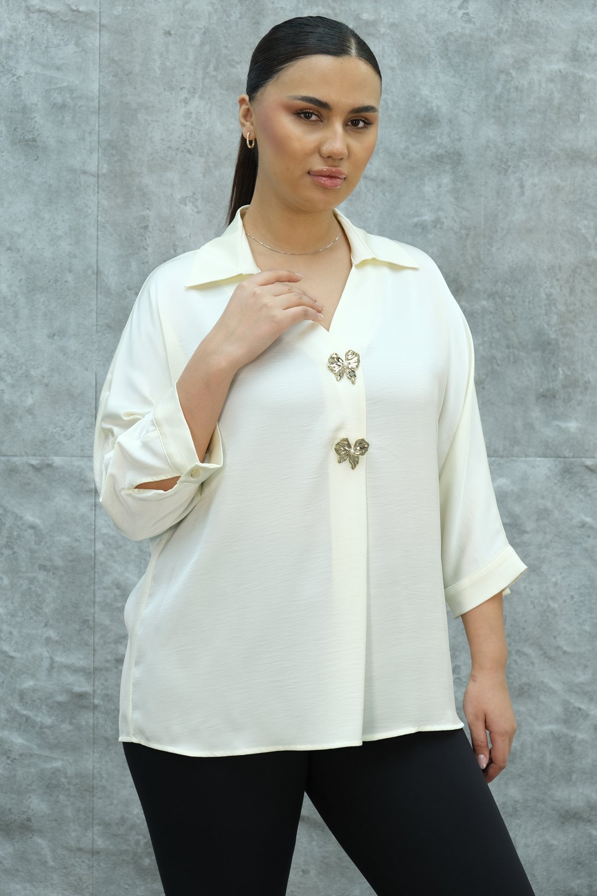 Plus Size Blouse-Yellow
