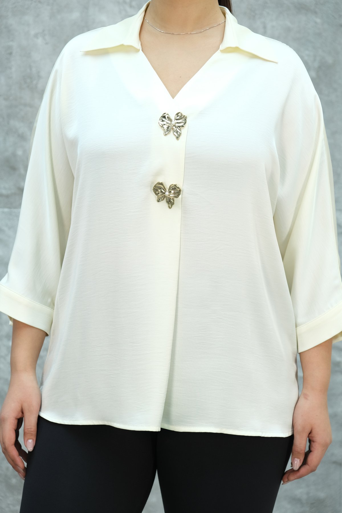 Plus Size Blouse-Yellow