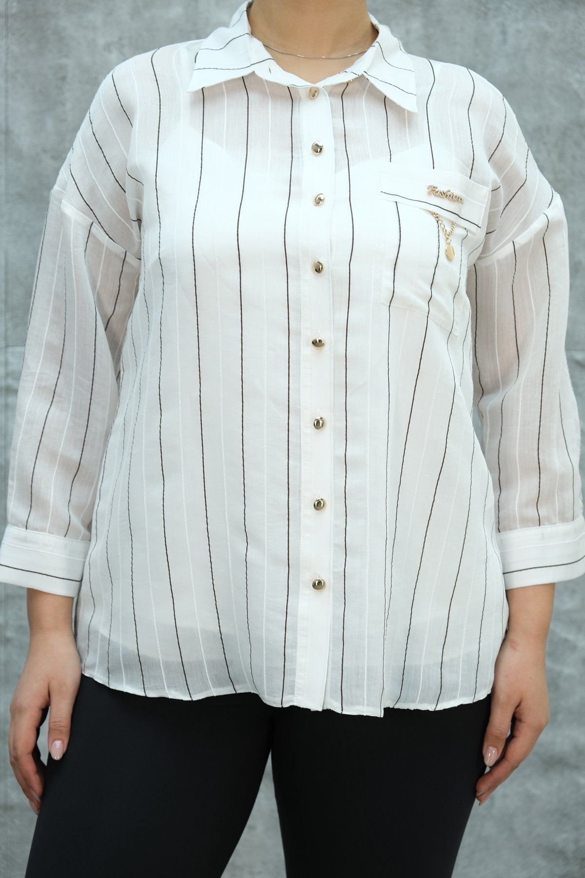 Super Plus Size Shirt-Brown