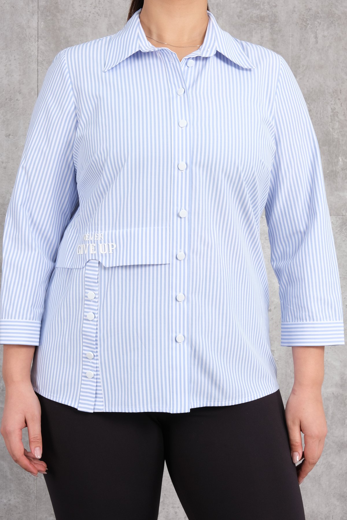 Super Plus Size Shirt-Blue