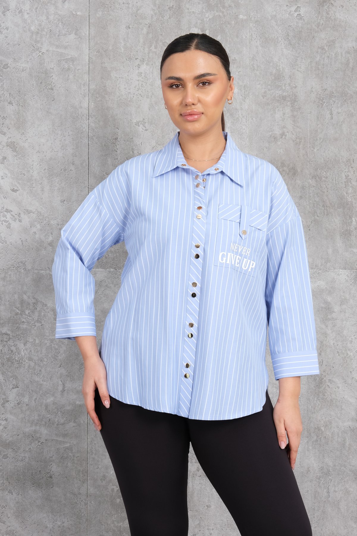 Plus Size Shirt-Blue