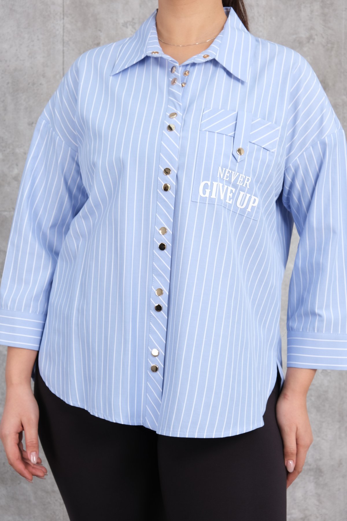 Super Plus Size Shirt-Blue