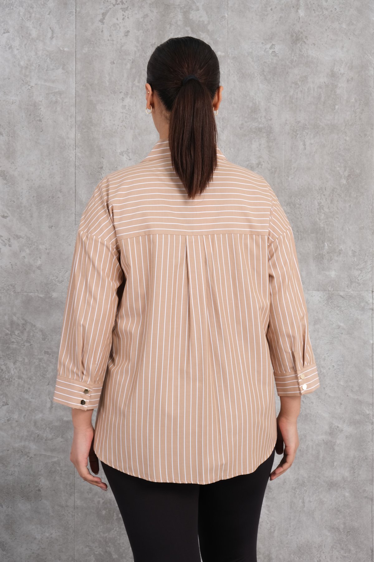 Super Plus Size Shirt-Brown