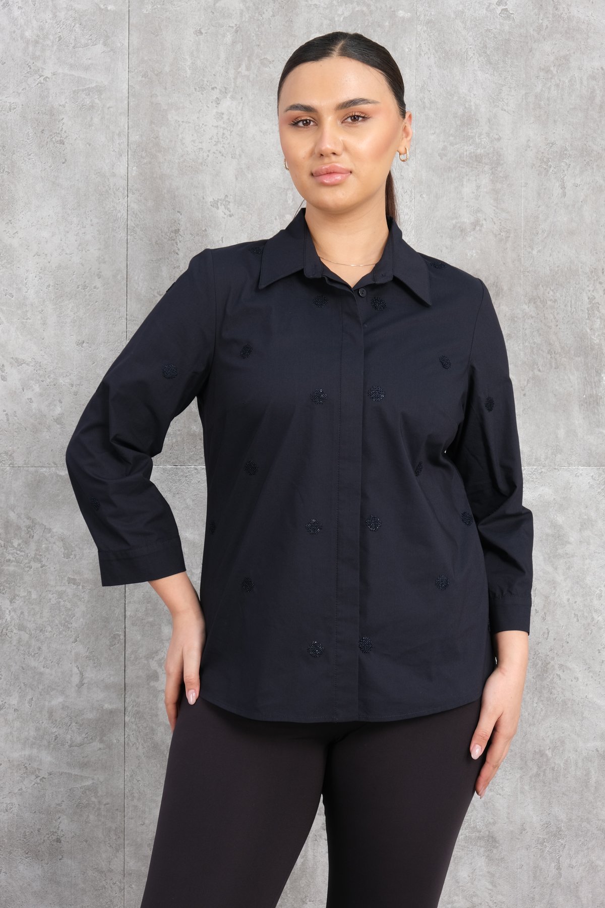Plus Size Shirt-Dark Blue