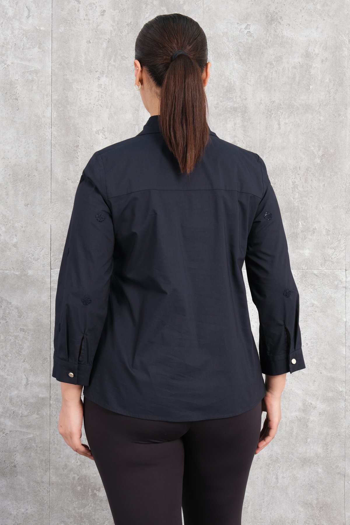 Plus Size Shirt-Dark Blue