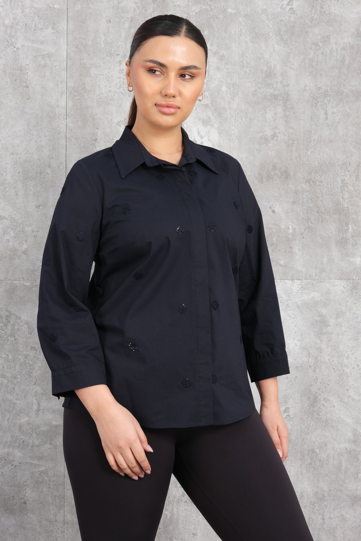 Plus Size Shirt-Dark Blue