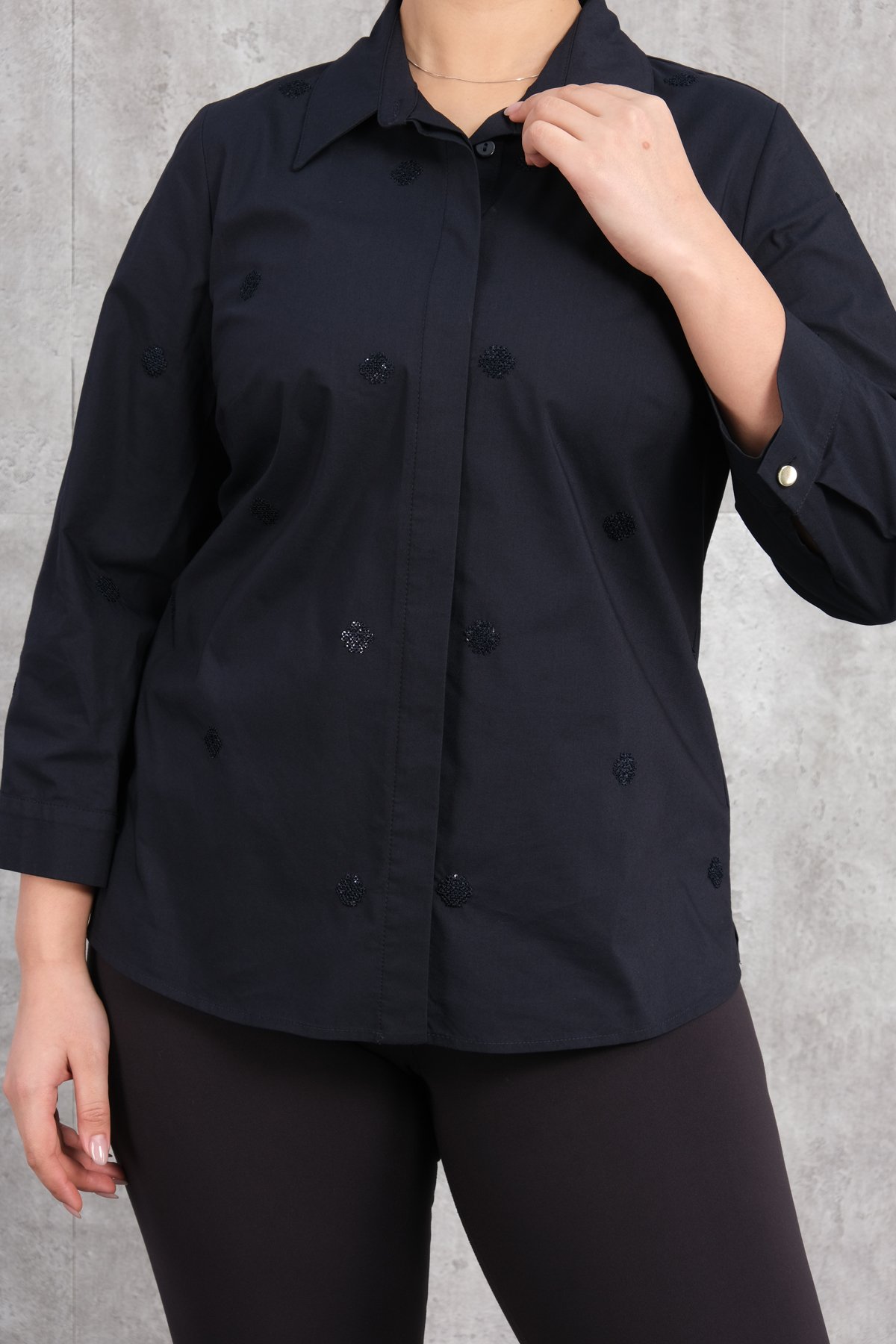 Plus Size Shirt-Dark Blue