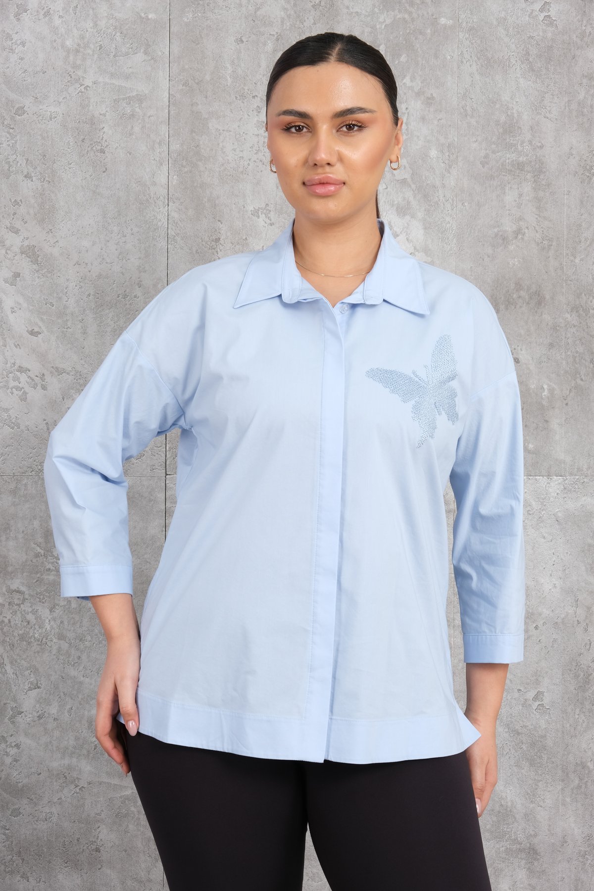 Plus Size Shirt-Blue