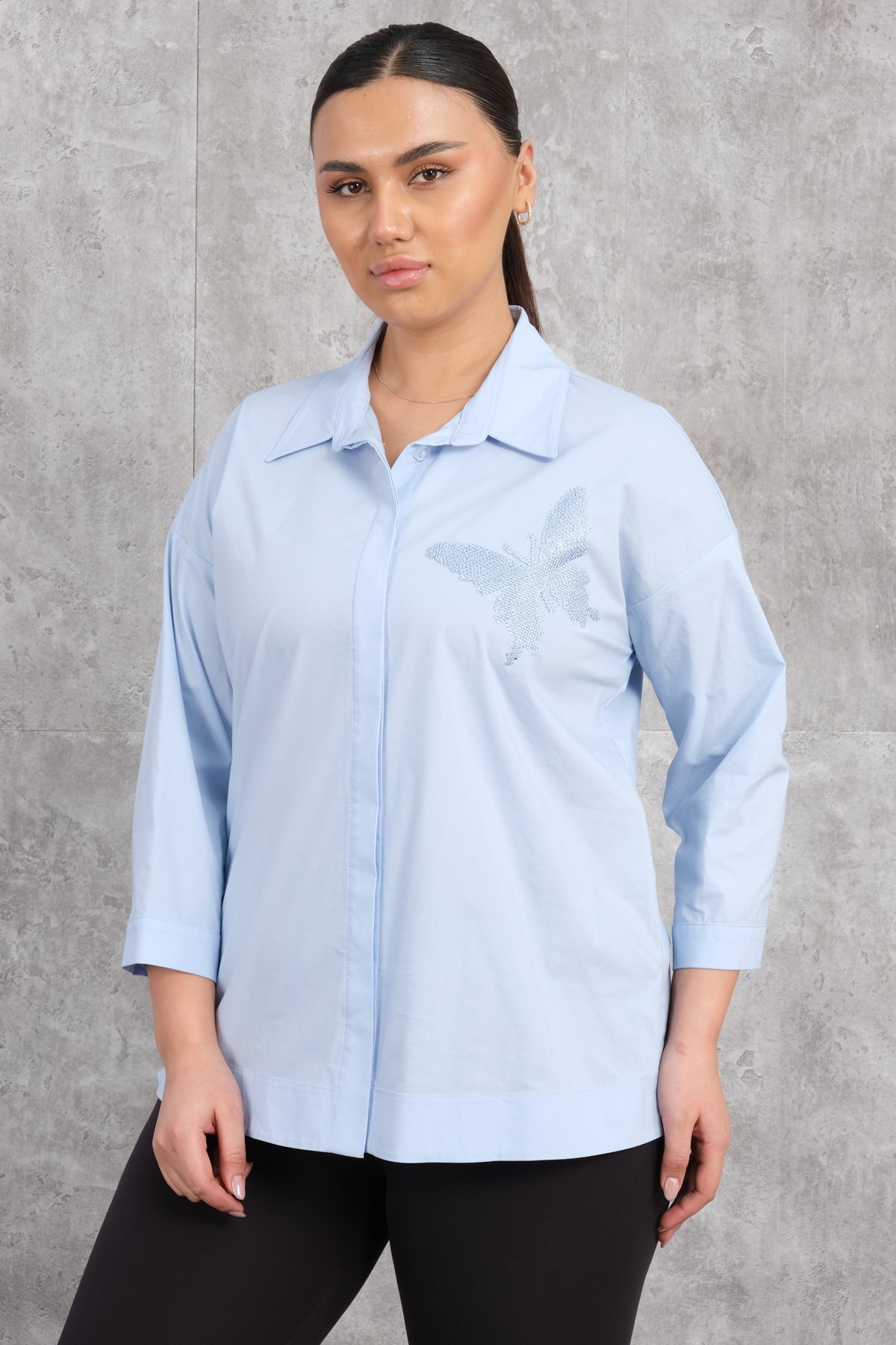 Super Plus Size Shirt-Blue