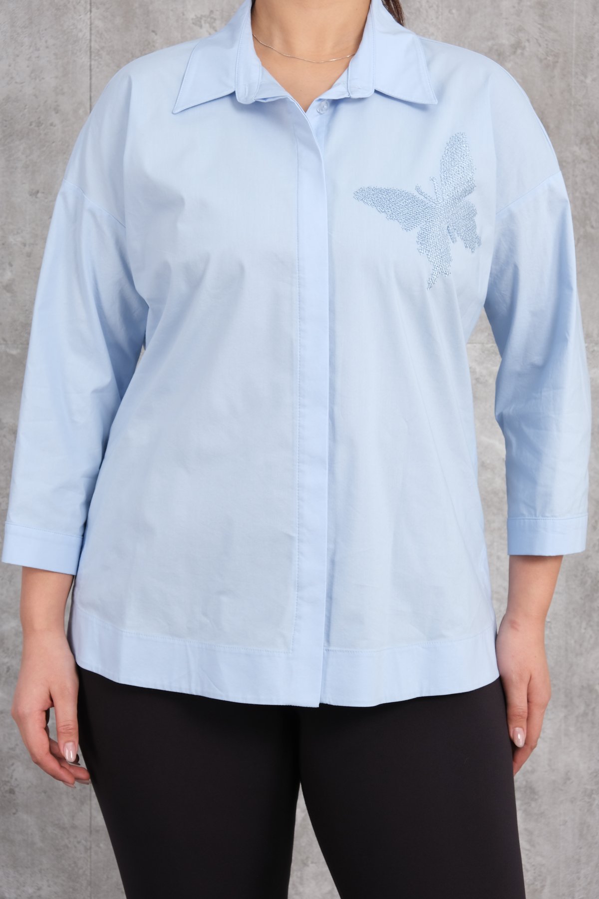 Super Plus Size Shirt-Blue