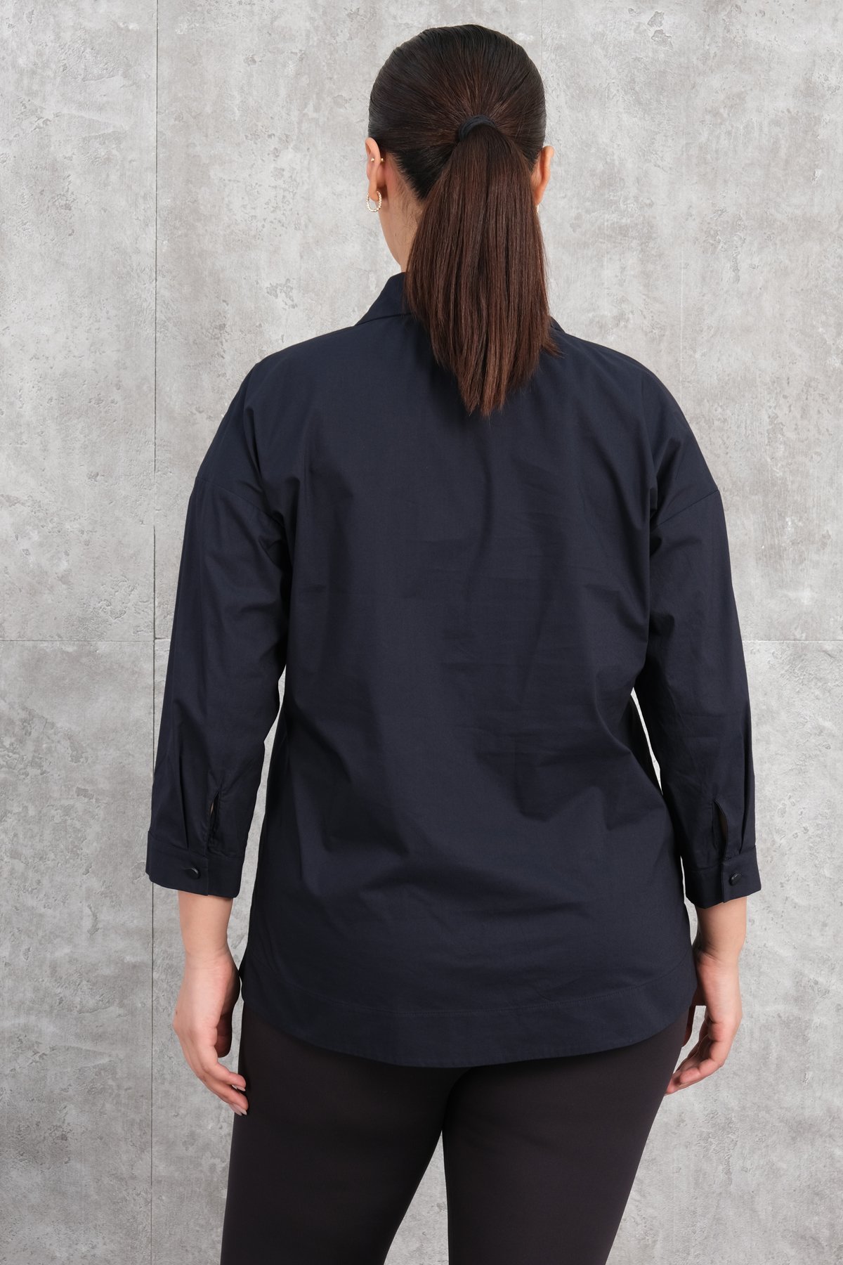 Plus Size Shirt-Dark Blue