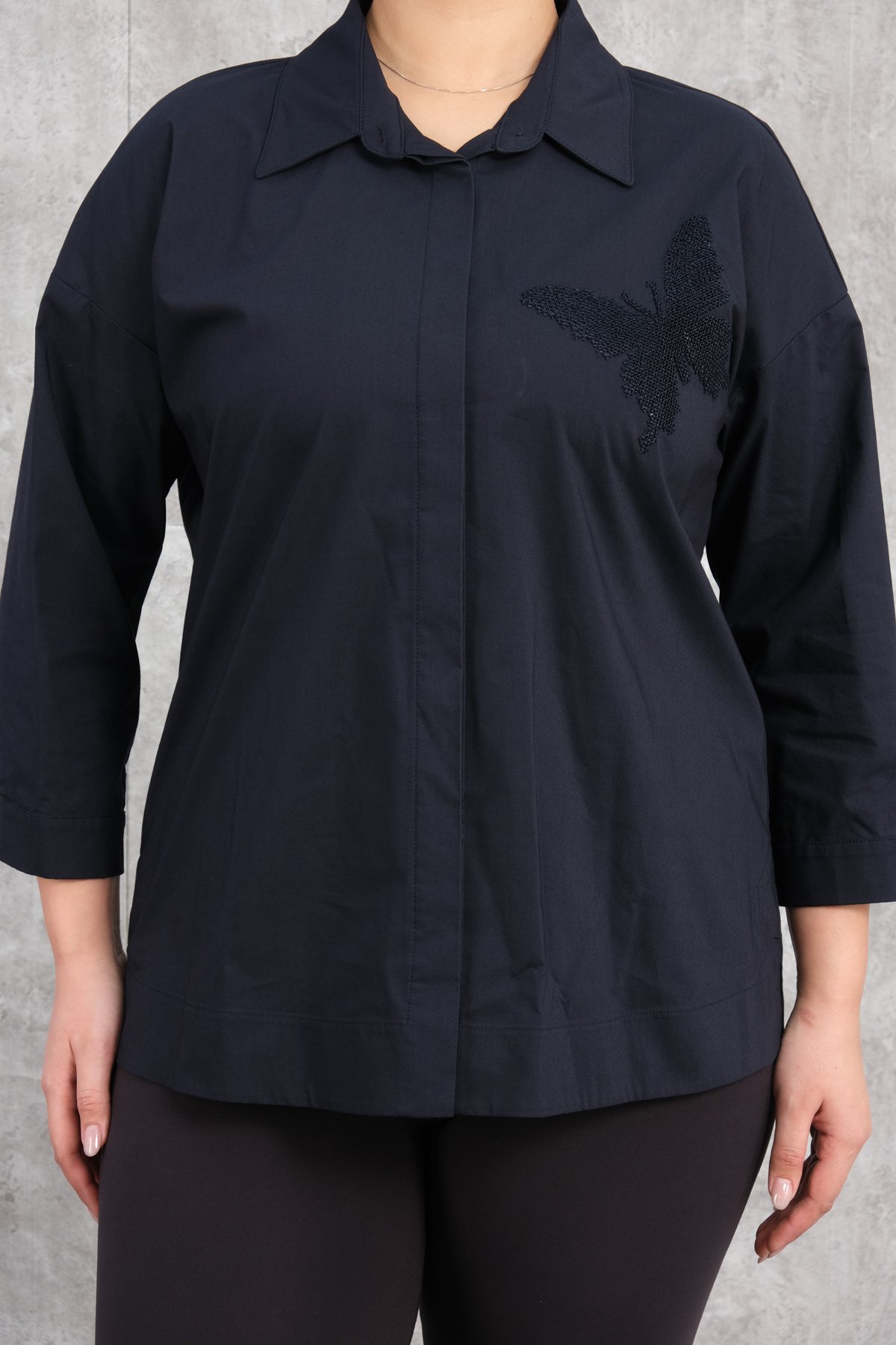 Plus Size Shirt-Dark Blue