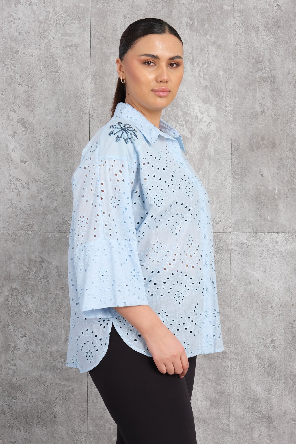 Plus Size Shirt-Blue
