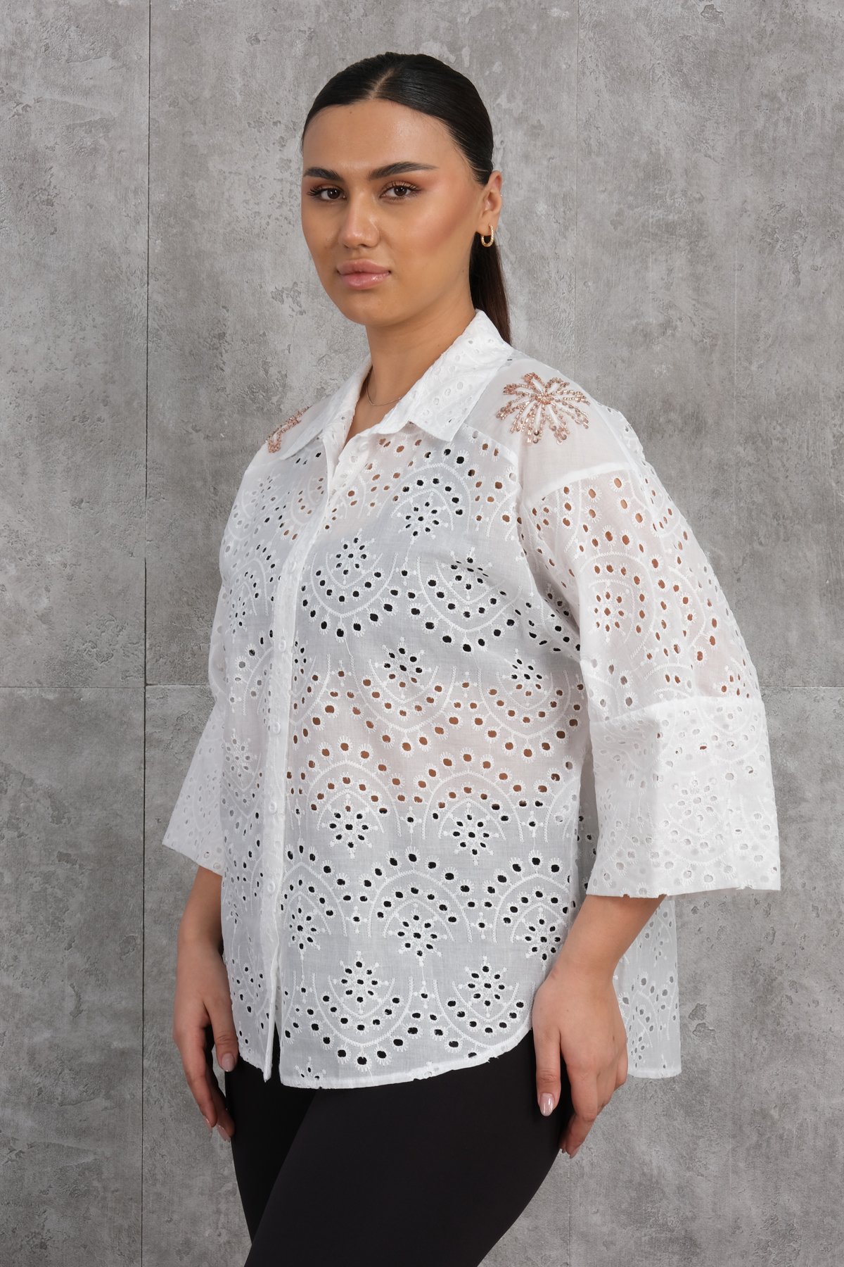 Plus Size Shirt-White