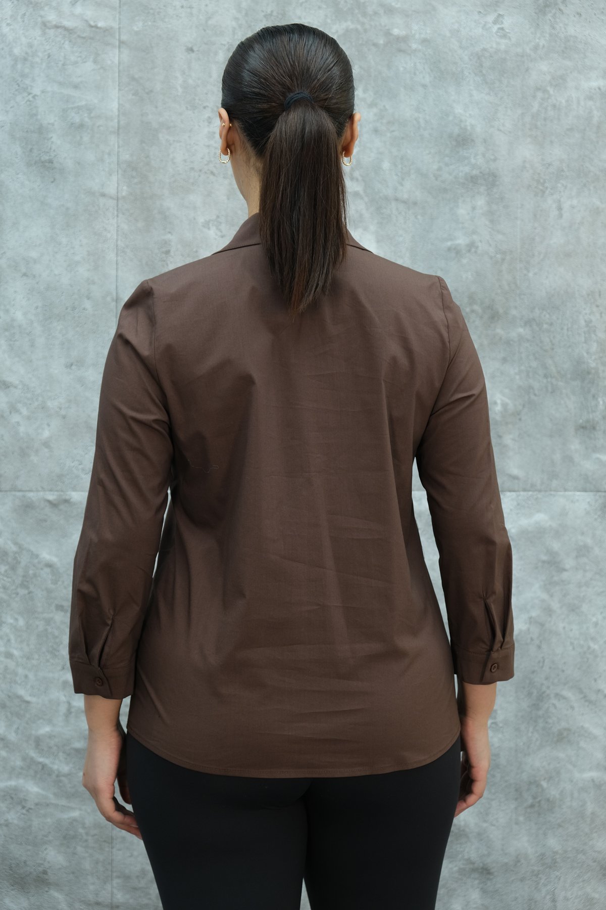 Super Plus Size Shirt-Brown