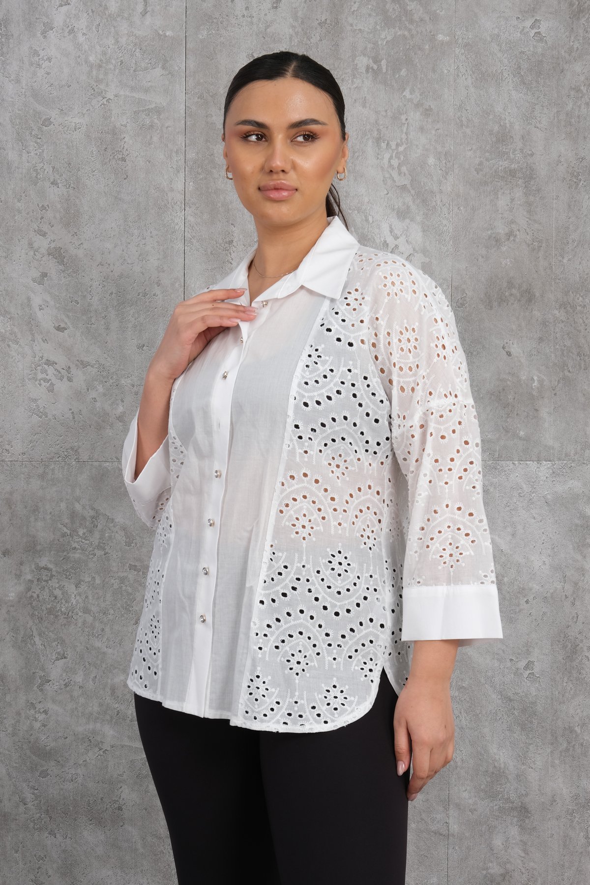 Plus Size Shirt-White