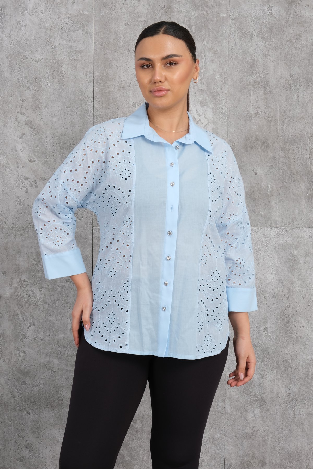Plus Size Shirt-Blue