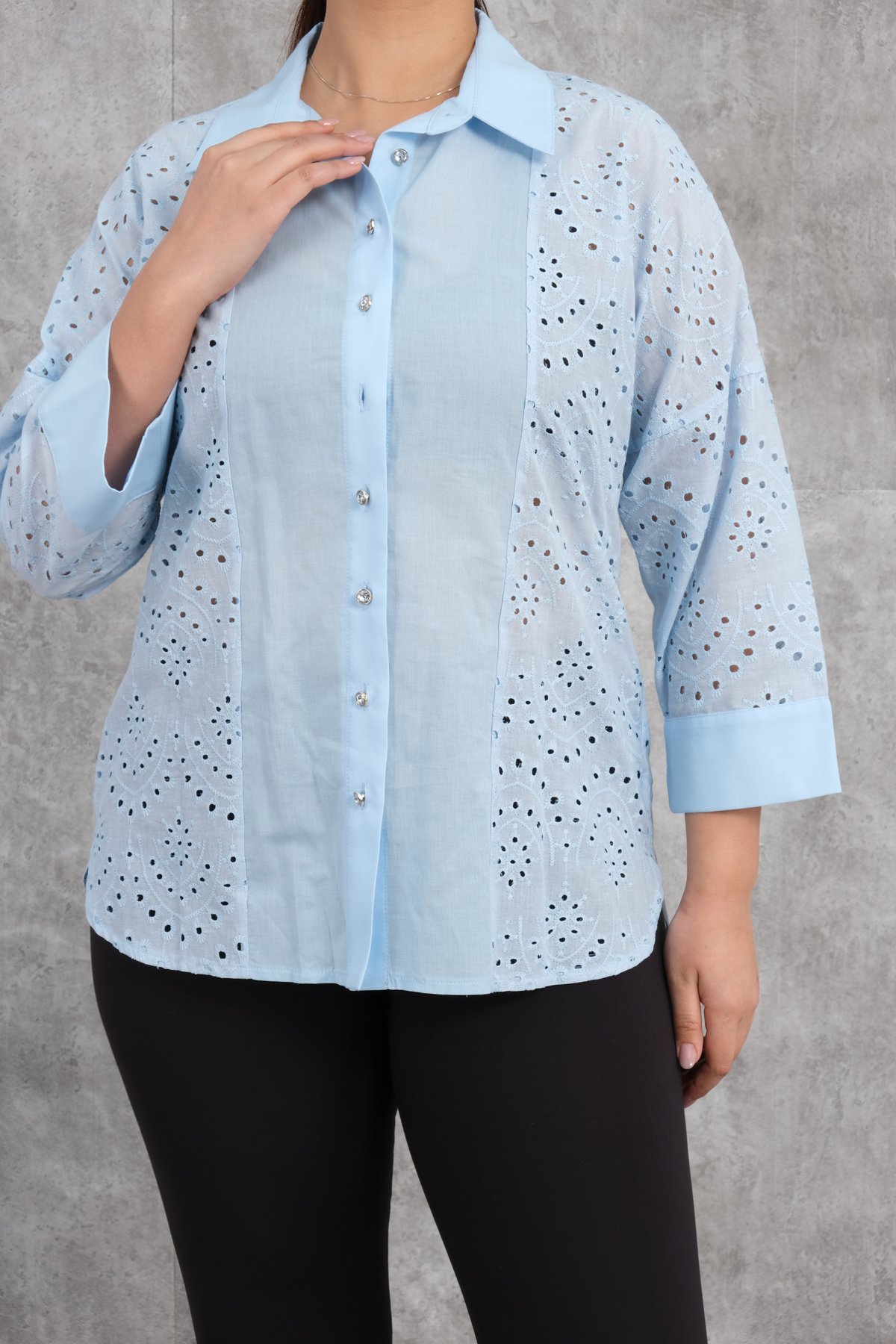 Plus Size Shirt-Blue